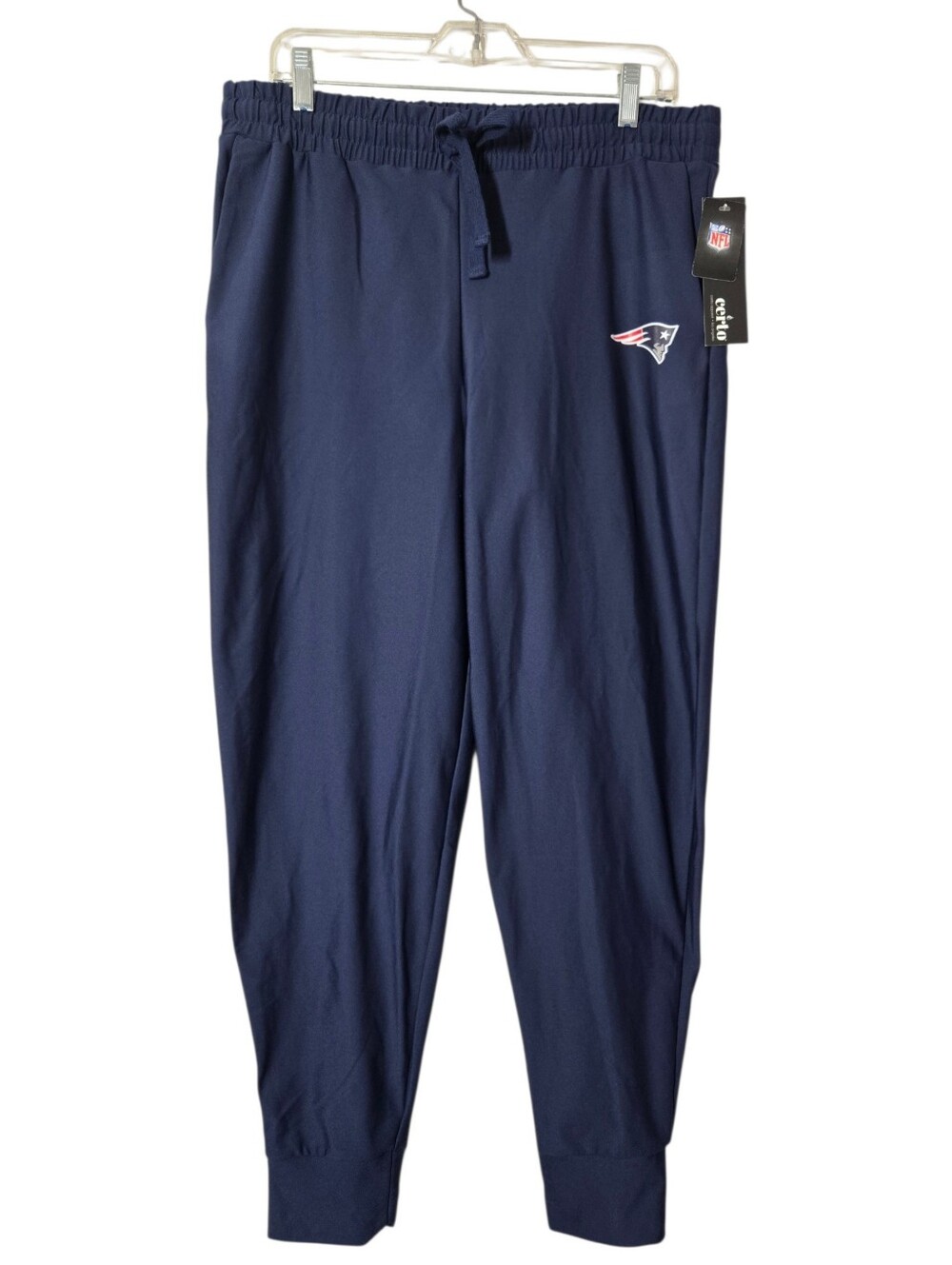 Certo NFL New England Patriots Phase Jogger Pant Navy Blue Elastic Waist WMN XL